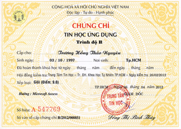 Chứng chỉ tin học